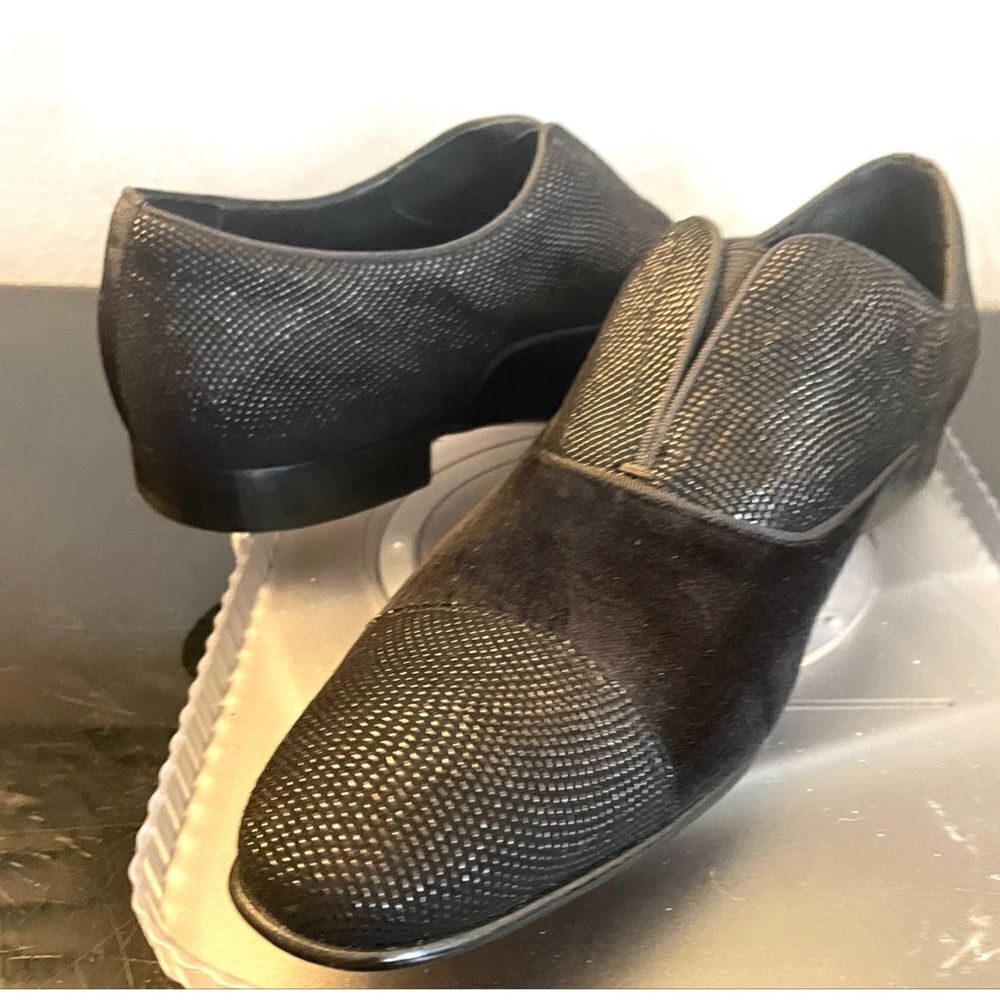 Mezlan Cap Toe Slip On Dress Loafers Men’s Black Velvet Shoes Size 10 M - Picture 5 of 14